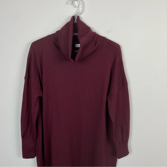 Celtic & Co. Slouchy Fine Knit Turtleneck Dress Damson Burgundy Size Small - Picture 3 of 9